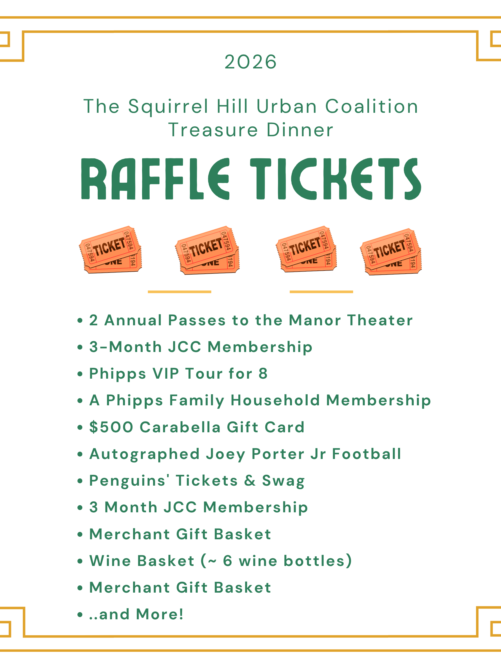 Treasure Dinner Raffle Tickets (5 for $20)